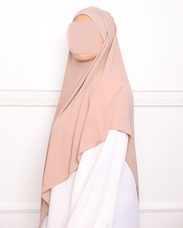 Khimar court en crêpe pointu khimar triangle khimar pas cher mon hijab pas cher beige